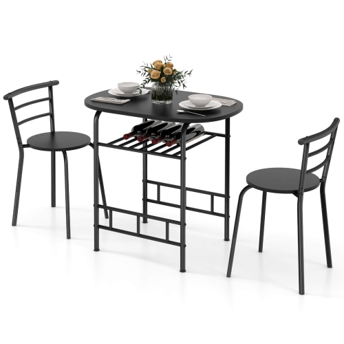 Ensemble de salle à manger 3PCS pièces de Costway et 2 chaises Home Kitchen Breakfast Bistro Pub Furniture