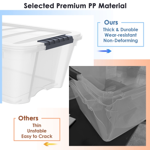 Costway 12 Pack Latch Stack Storage Box Tubs Bins Latches Handles