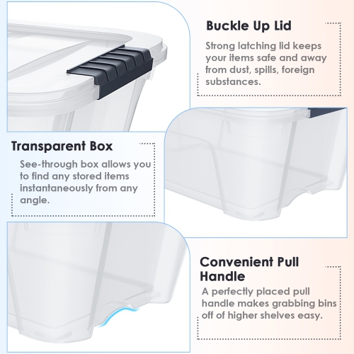Costway 12 Pack Latch Stack Storage Box Tubs Bins Latches Handles