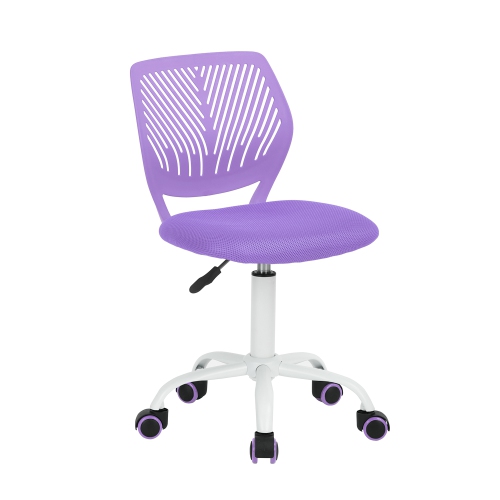 FURNITURER  Funiturer Office Task Desk Chair Adjustable Mid Back Home Children Kids Study Chair In Purple