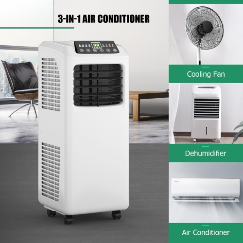 Costway 9,000 BTU Portable Air Conditioner & Dehumidifier Function Remote w/ Window Kit