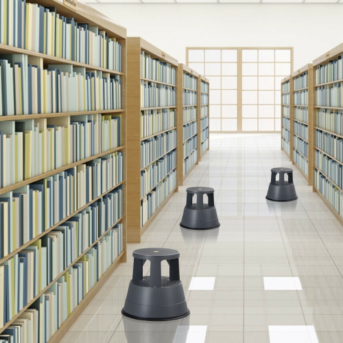 Kick Stool Rolling Step Stool w/Non-Slip Rubber Platform 330LBS Capacity Gray