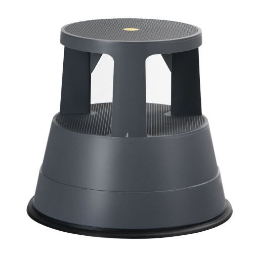 Kick Stool Rolling Step Stool w/Non-Slip Rubber Platform 330LBS Capacity Gray