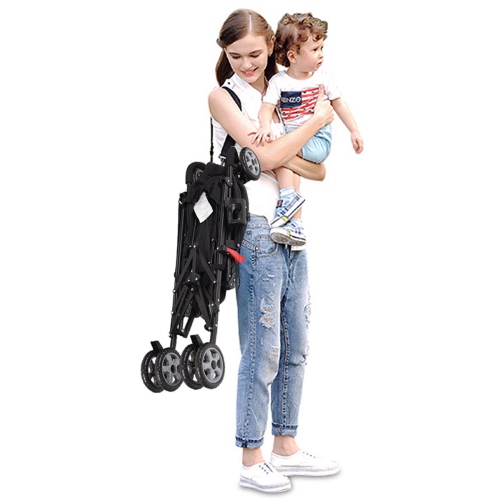 Costway Folding Lightweight Baby Toddler Umbrella Travel Stroller with Storage Basket Black/Pink/Green/Orange