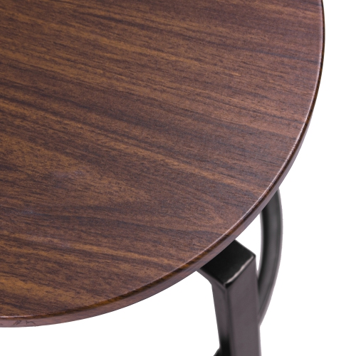 FurnitureR Set of 2,24-29 INCH Bar Stool Adjustable Height Swivel Barstools Counter Stool Walnut PVC Veneer