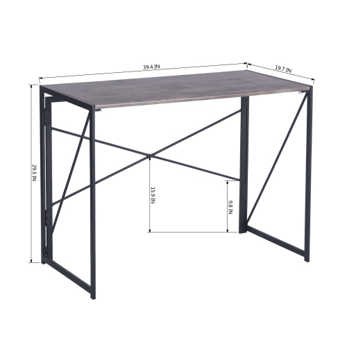 Industrial Wood&Metal Foldable Writing Desk Home Office Furniture