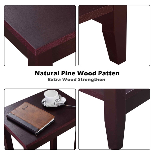 Costway Tall End Coffee Table Nightstand Sofa Side Table Console Storage Shelf