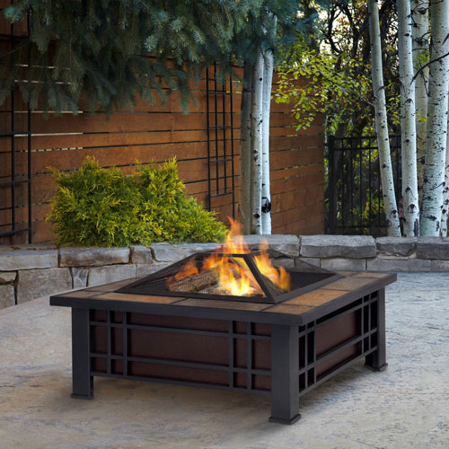 Real Flame Morrison Wood Burning Outdoor Fire Pit Black Best