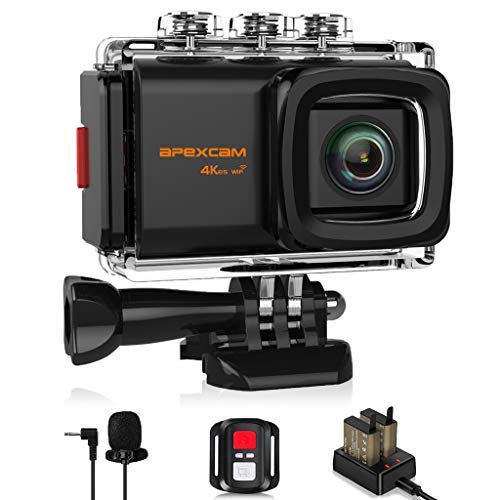 HLD Action Camera 4K 20M WiFi 30M Underwater, 2 Inches LCD Screen 170° Wild Angle EIS Ultra HD Sport Camera
