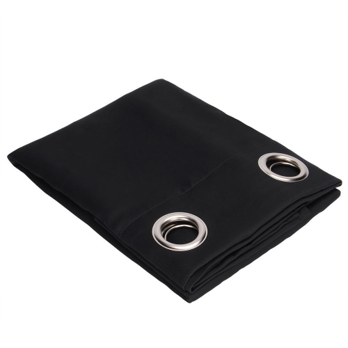 Rideaux de fenêtre opaques de 52x84 pouces pour assombrissement de chambre ou de salon, noir, 1 panneau