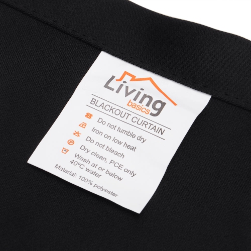 Rideaux de fenêtre opaques de 52x84 pouces pour assombrissement de chambre ou de salon, noir, 1 panneau