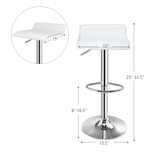 Ensemble de 2 tabourets de bar pivotants en PU Comptoir de cuisine réglable, Chaise de bar en cuir marque Costway