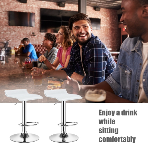 Ensemble de 2 tabourets de bar pivotants en PU Comptoir de cuisine réglable, Chaise de bar en cuir marque Costway