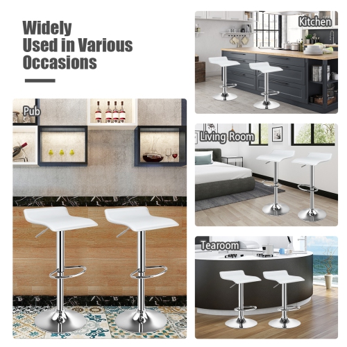 Ensemble de 2 tabourets de bar pivotants en PU Comptoir de cuisine réglable, Chaise de bar en cuir marque Costway