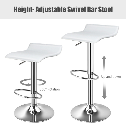 Ensemble de 2 tabourets de bar pivotants en PU Comptoir de cuisine réglable, Chaise de bar en cuir marque Costway