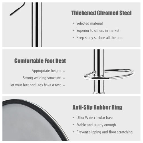 Ensemble de 2 tabourets de bar pivotants en PU Comptoir de cuisine réglable, Chaise de bar en cuir marque Costway