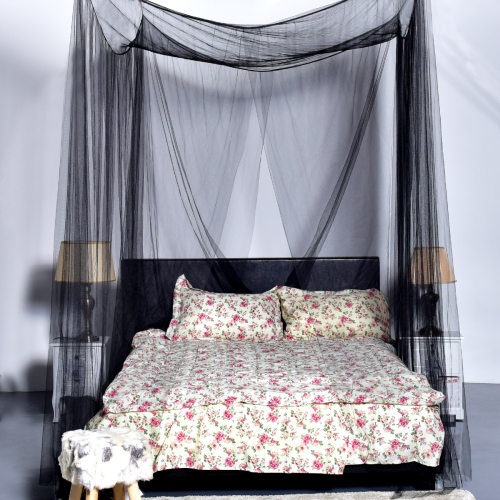 Costway 4 Corner Post Bed Canopy Mosquito Net Full Queen King Size Netting Bedding Black