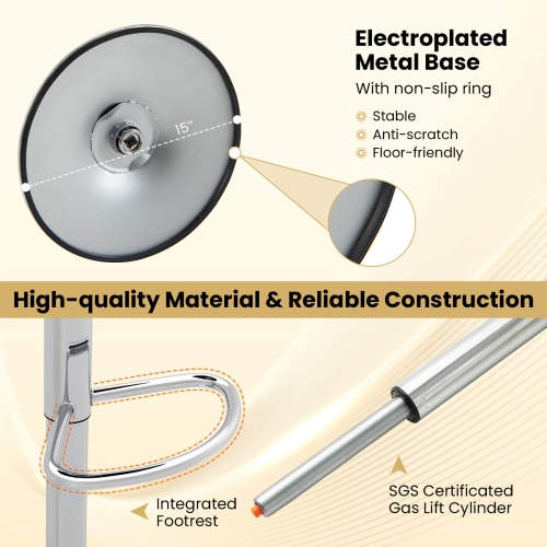 Ensemble de 2 tabourets de bar pivotants modernes en similicuir pu avec dossier creux et repose-pieds de Costway