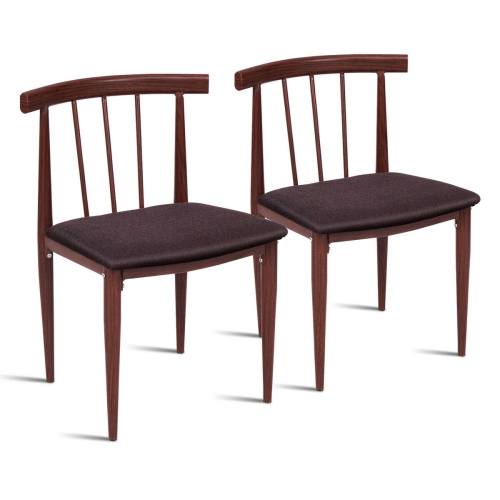 Ensemble de 2 chaises de salle à manger d’appoint, 2 chaises d’appoint modernes, coussin recouvert de tissu, cadre en acier, transfert thermique