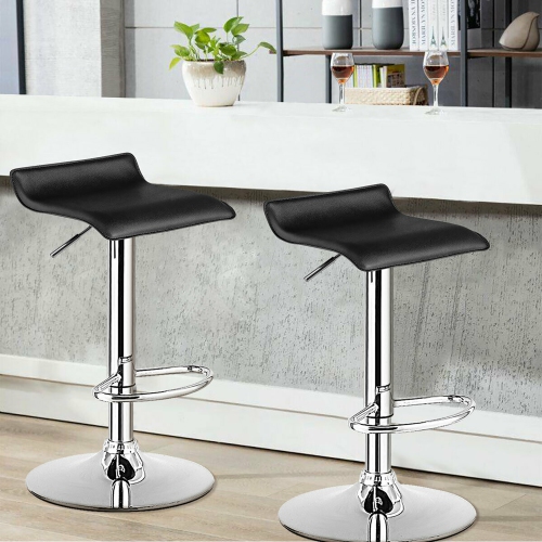 Ensemble de 2 tabourets de bar pivotants en PU Comptoir de cuisine réglable, Chaise de bar en cuir marque Costway