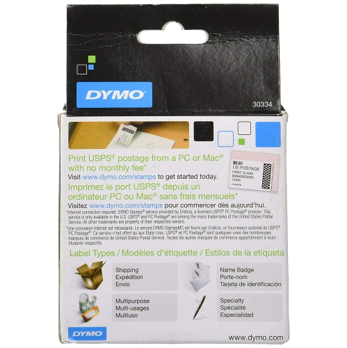 DYMO LabelWriter Label Thermal, Printer Labels Multi-Purpose Small 2-1/4" x 1-1/4" 1000 Labels, 1-Carded, White