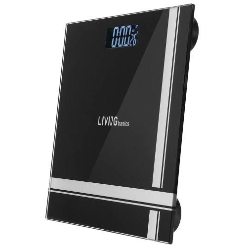 Bathroom Bath Scale, Digital Body Weight Glass Scale with Smart Step-on Technology and Temperature Display 396lb Capacity