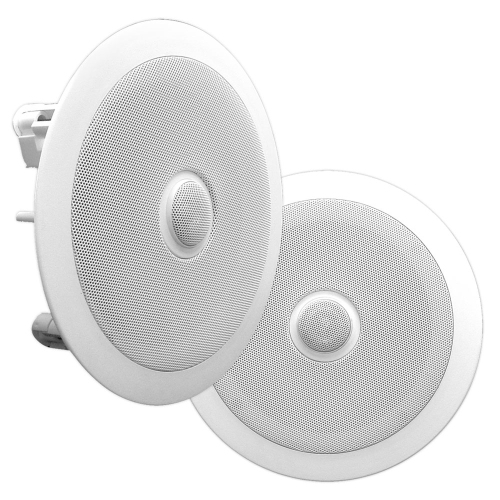 Pyle Home Pdic80 Dual 8 2 Way In Ceiling Speaker System Pair 300w White