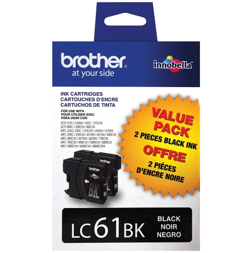Brother LC61BK Ink Cartridge - Black 2 Pack