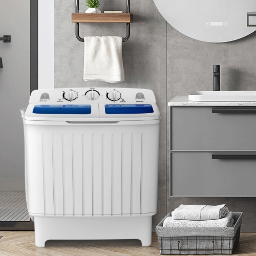Goplus Portable Mini Compact Twin Tub Washing Machine Washer / Spin Dryer - 17.6lb Capacity