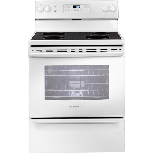 Cuisinière électrique surface lisse de 30 po d'Insignia - Blanc - BO - Parfait état