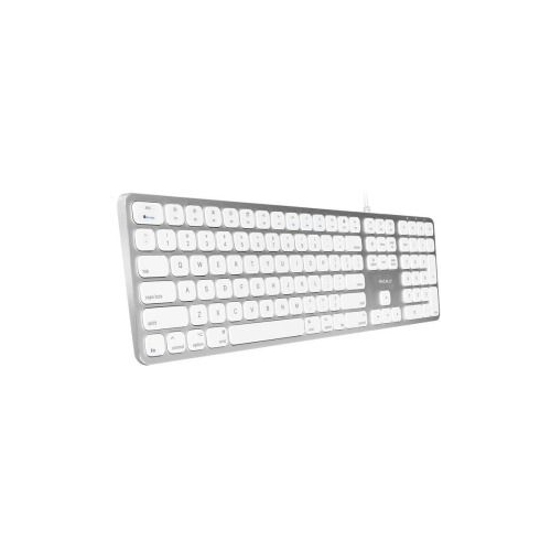 Macally Aluminum Slim USB Keyboard With 2 USB Ports For Mac