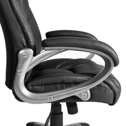 Multi-Function Faux Leather Mid-Back Managers Chair Black