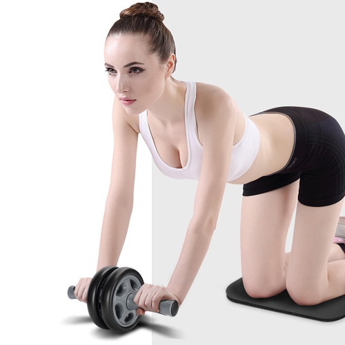 Dual Stability Abdominal Exercise Roller Wheel with Knee Pad Mat for Best Abs Workout-Perfect Fitness Equipment- Ab Wheel Gym Tool