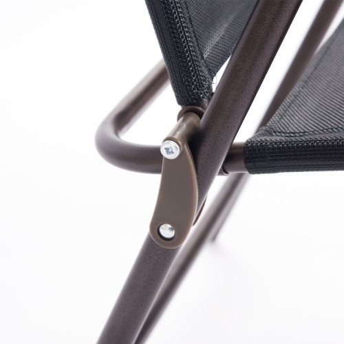 Costway Set of 2 Patio Folding Sling Back Chairs Camping Deck Garden Beach Black