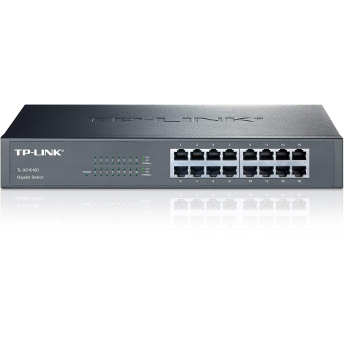 TP-Link TL-SG1016D 10/100/1000Mbps 16-Port Gigabit 13-inch Rackmountable Switch, 32Gbps Capacity