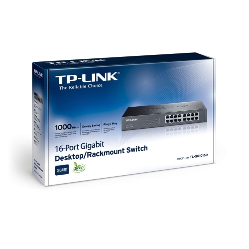 TP-Link TL-SG1016D 10/100/1000Mbps 16-Port Gigabit 13-inch Rackmountable Switch, 32Gbps Capacity
