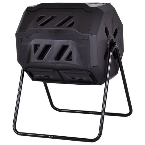 Costway 42-Gallon Compost Tumbler Garden Waste Bin Grass Food Trash Barrel Fertilizer