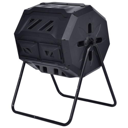 Costway 42-Gallon Compost Tumbler Garden Waste Bin Grass Food Trash Barrel Fertilizer