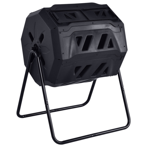Costway 42-Gallon Compost Tumbler Garden Waste Bin Grass Food Trash Barrel Fertilizer