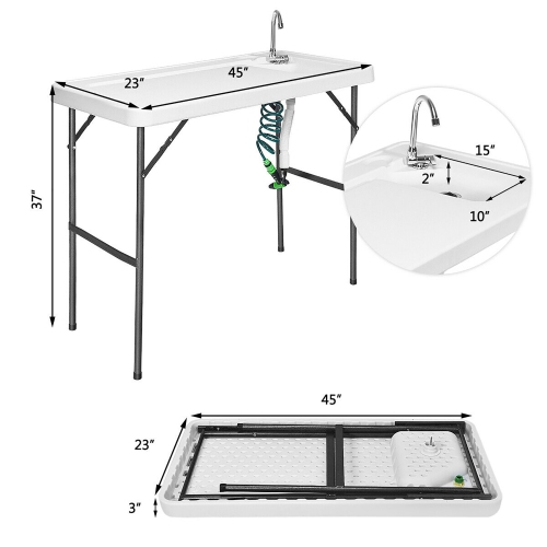 Folding Portable Fish Fillet Hunting Cleaning Cutting Table with Sink  Faucet, 1 unit - Kroger