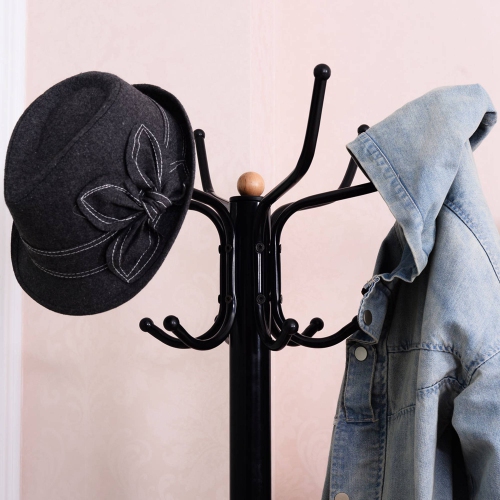 Costway Metal Coat Hat Rack Organizer Clothes Hanger Hooks Tree Stand Umbrella Holder