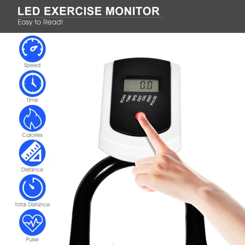 COSTWAY Adjustable Exercise Bike w/ 18lbs Flywheel - Cycling, Cardio Fitness, Aerobic Workout