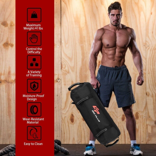 Costway 40lbs Body Press Durable Fitness Exercise Weighted Sandbags w/ Filler Bags