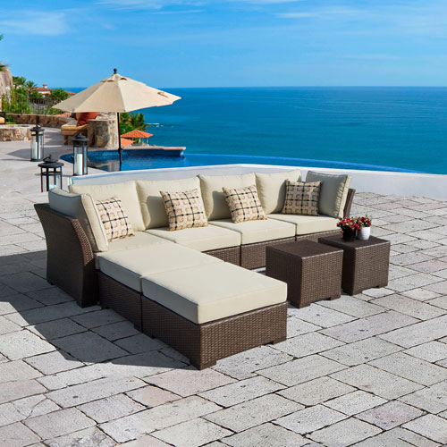 Oreanne 8 Piece Resin Wicker Deep Seating Patio Conversation Set