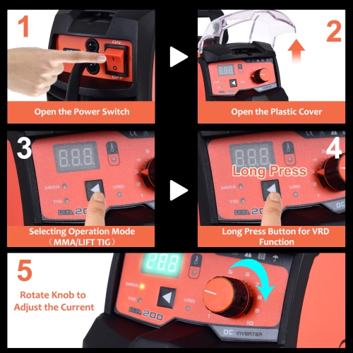 Costway MMA TIG ARC IGBT Welding Machine 200 AMP Welder DC Inverter LED Display