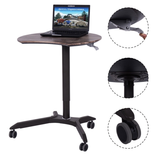 Rolling Laptop Computer Desk Height Adjustable Mobile Workstation