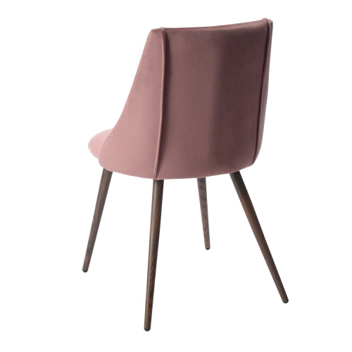 Set of 2 Velvet Dining Chairs Metal Frame Wooden Look Side Chair