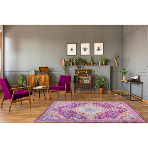 Elson Lilac Beige Traditional Indoor/Outdoor Area Rug 2'7" x 4'11"