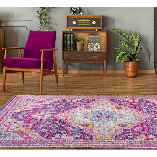 Elson Lilac Beige Traditional Indoor/Outdoor Area Rug 6'5" x 9'5"