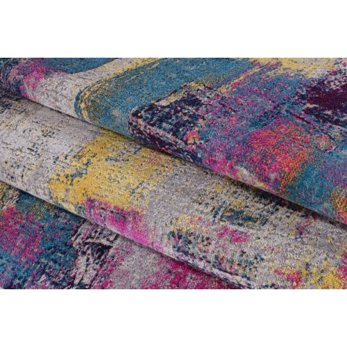 Yorkson Grey Pink Indoor/Outdoor Area Rug 2'7" x 4'11"